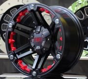 Tuff T-01 17X9.0 6X139.7 ET-10 Matte Black / Red Inserts
