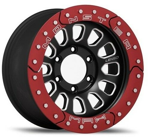 Lenso Max 16X9.0 6X139.7 ET0 Matte Black / Red Lıp