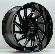 Boachi A316  20X10 6X139.7 ET-12  Black / Milling