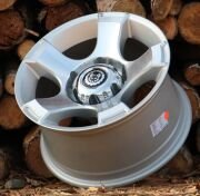 Black Wolf 1195 15X8.0 6X139.7 ET-10 Silver Polished