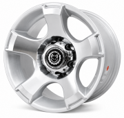Black Wolf 1195 15X8.0 6X139.7 ET-10 Silver Polished