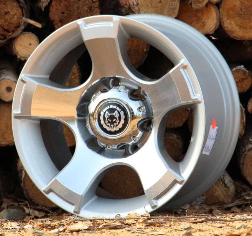 Black Wolf 1195 15X8.0 6X139.7 ET-10 Silver Polished