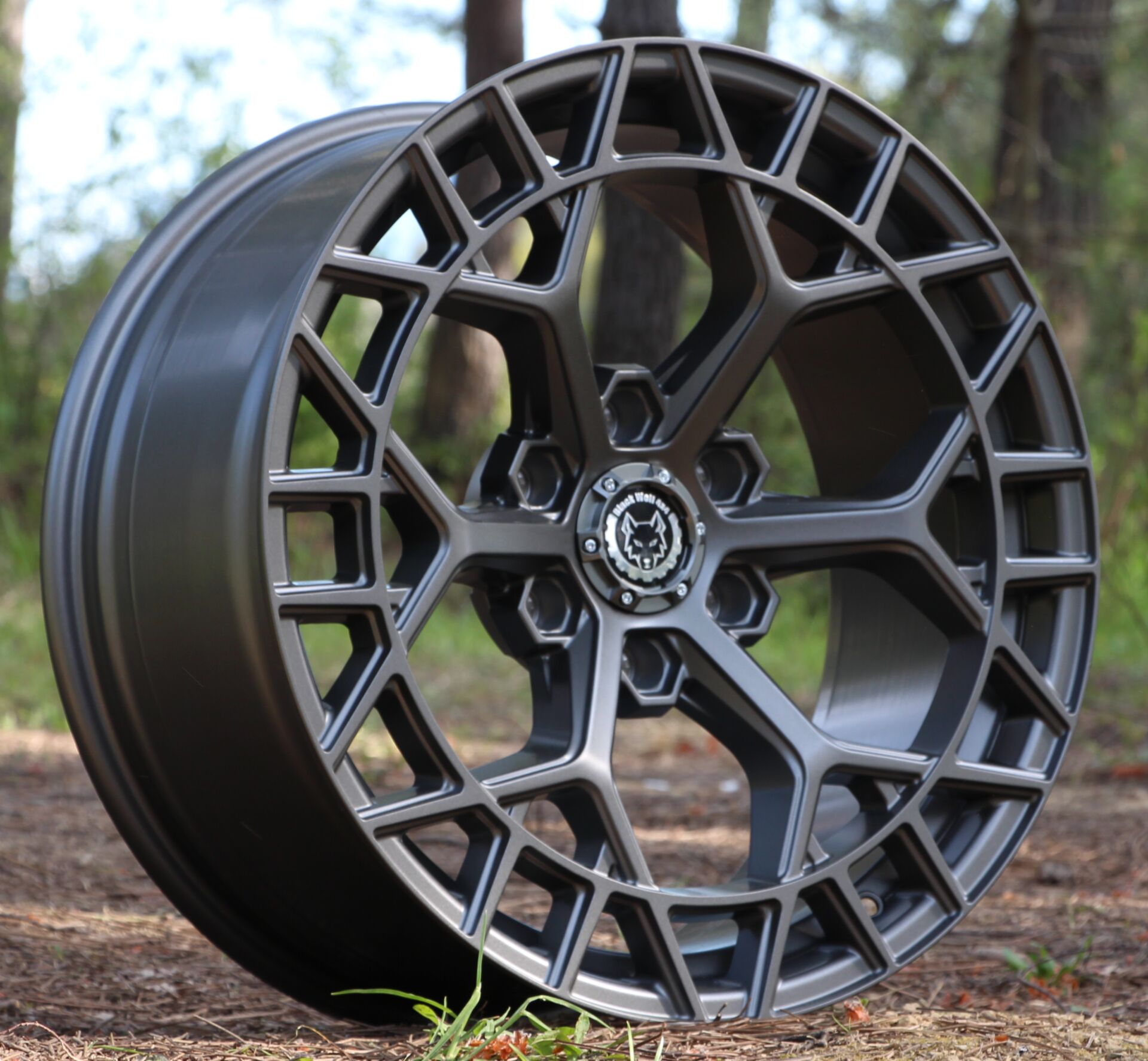Black Wolf 5672 20X9.0 6X139.7 ET+15 Matte Grey