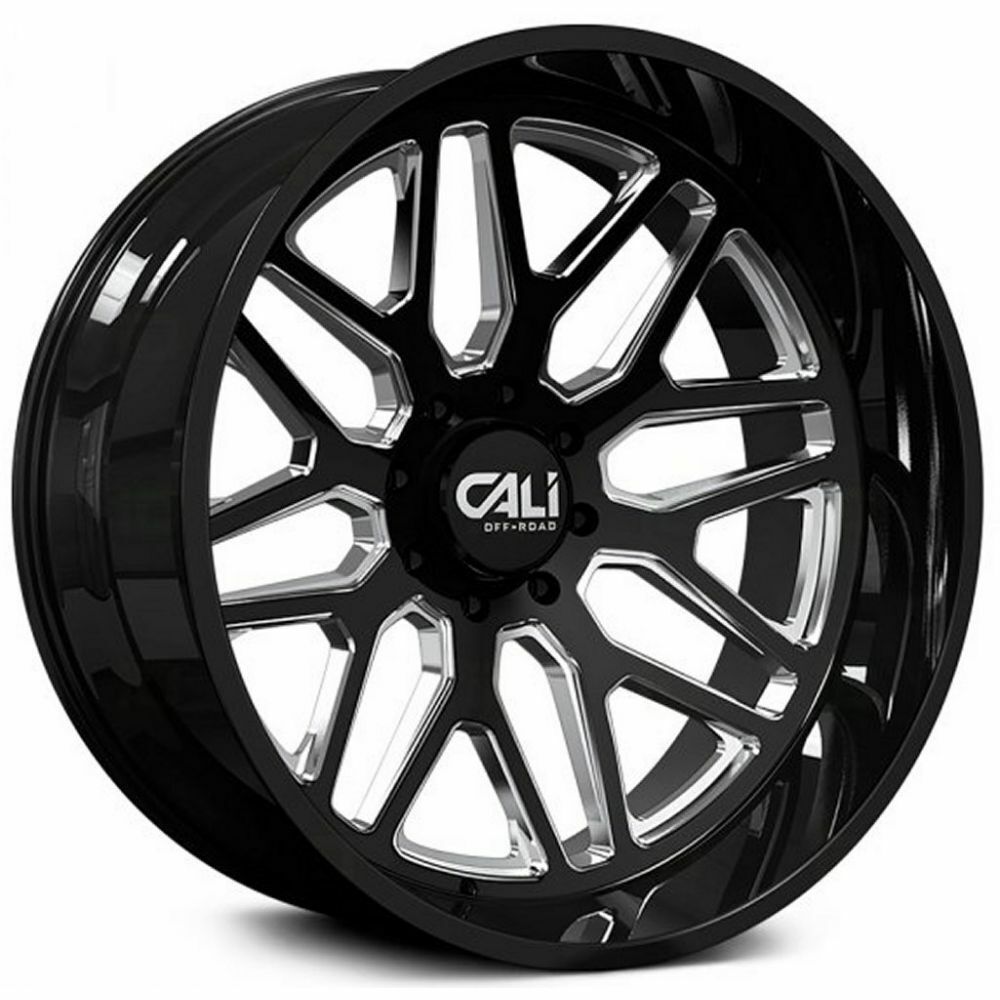 Cali Invader  9115  24X14  6X139.7 ET-76 MM Gloss Black Milled Spokes