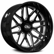 Cali Invader  9115  24X14  6X139.7 ET-76 MM Gloss Black Milled Spokes